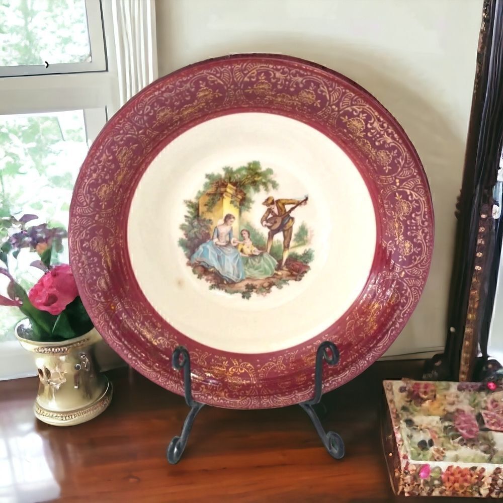 Sebring Pottery SERENADE Serving Bowl Courting Couple Dish Romantic Victorian